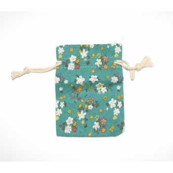 Menstrual Cup Bag - Green Flowers - Cloth Mama
