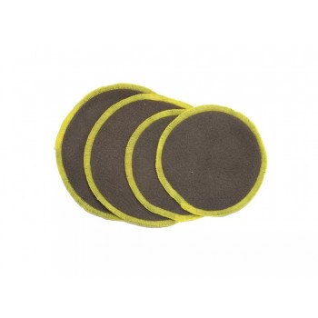 Set of 4 Charcoal Facial Cleansing Pads - Yellow Edging - Cloth Mama