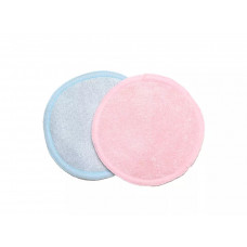 Set of 2 Bamboo Facial Cleansing Pads - Pink and Blue