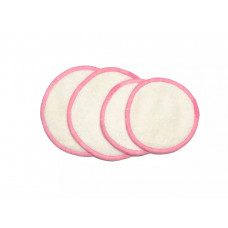 Set of 4 Bamboo Facial Cleansing Pads - Pink Edging
