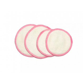 Set of 4 Bamboo Facial Cleansing Pads - Pink Edging - Cloth Mama