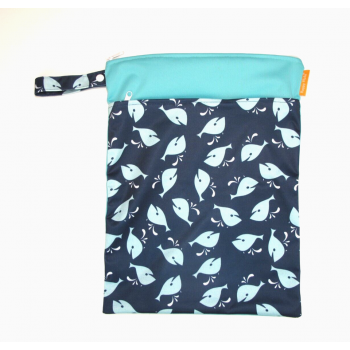 Large Wet Bag in Whales Design - Cloth Mama