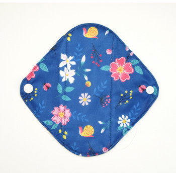 Bamboo Panty Liner / Light Flow Sanitary Pad - Blue Flowers - Cloth Mama