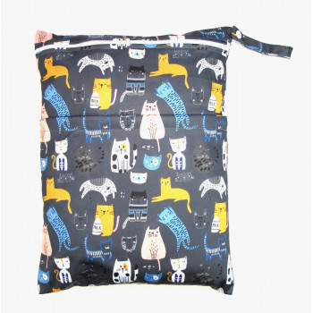 Large Wet Bag - Cats - Cloth Mama